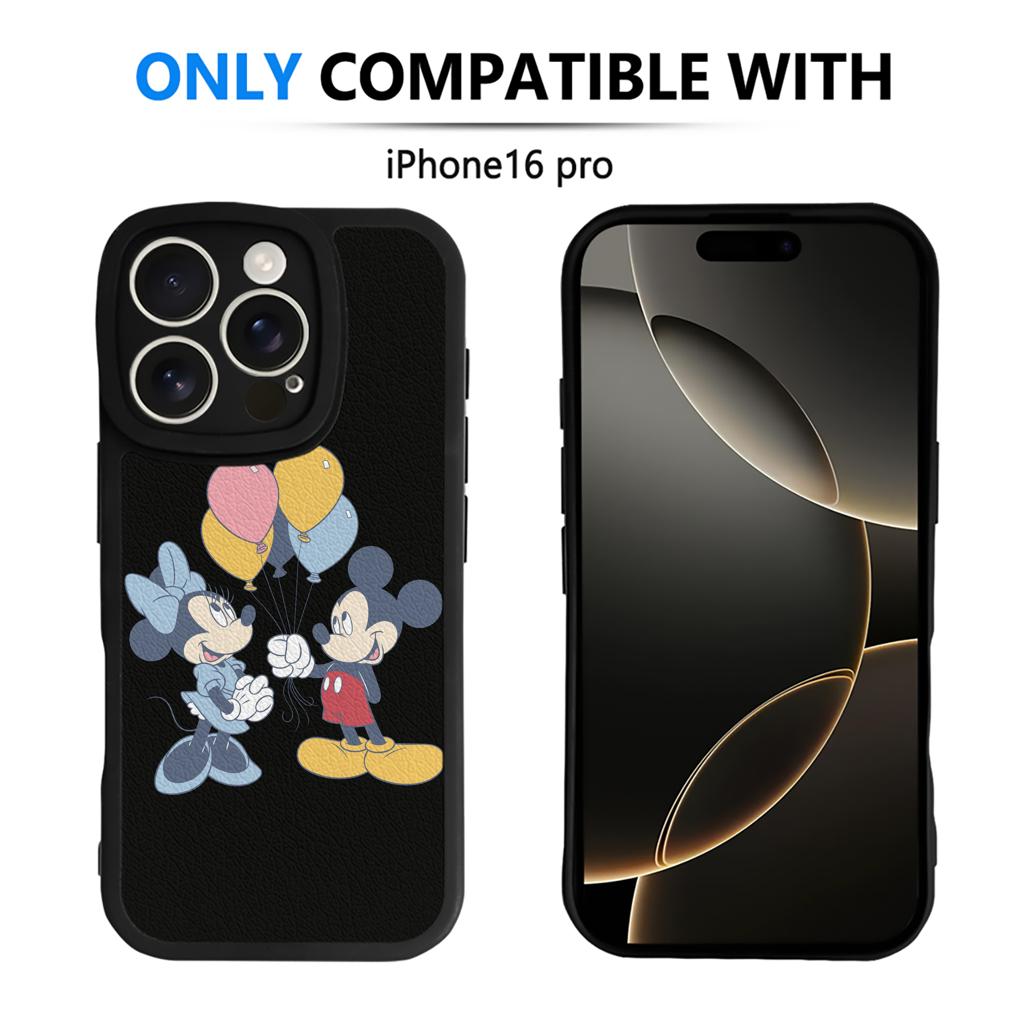 （画像用） ミッキーマウス Mickey Mouse 【iPhone 16シリーズ対応】シリコンスマホケース（レザー調） 材質：シリコン